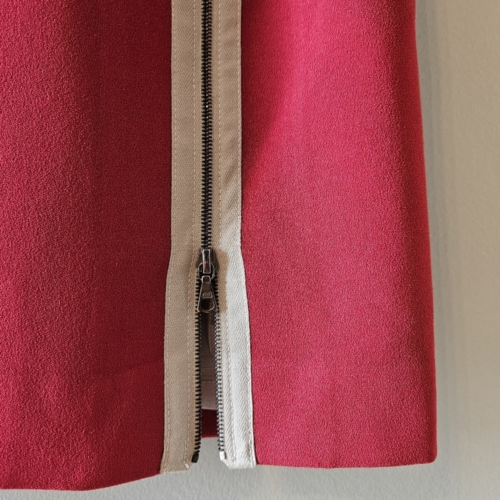 Judith & Charles Women's Professional Midi Cocktail Colorblock Red Dress Sz 0. - Picture 12 of 16